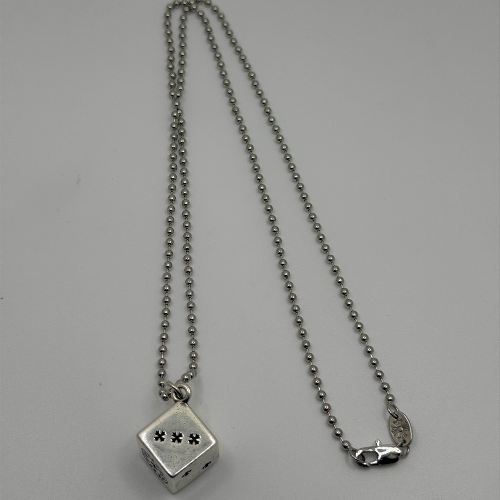Silver Dice Pendant Necklace